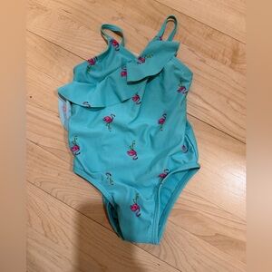 Old Navy Teal Flamingo Kids Swim One Piece